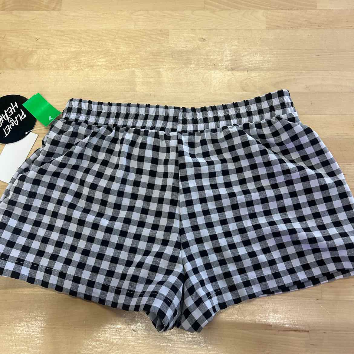 Planet Heart Juniors' Gingham Boxer Shorts - Black Beauty - S