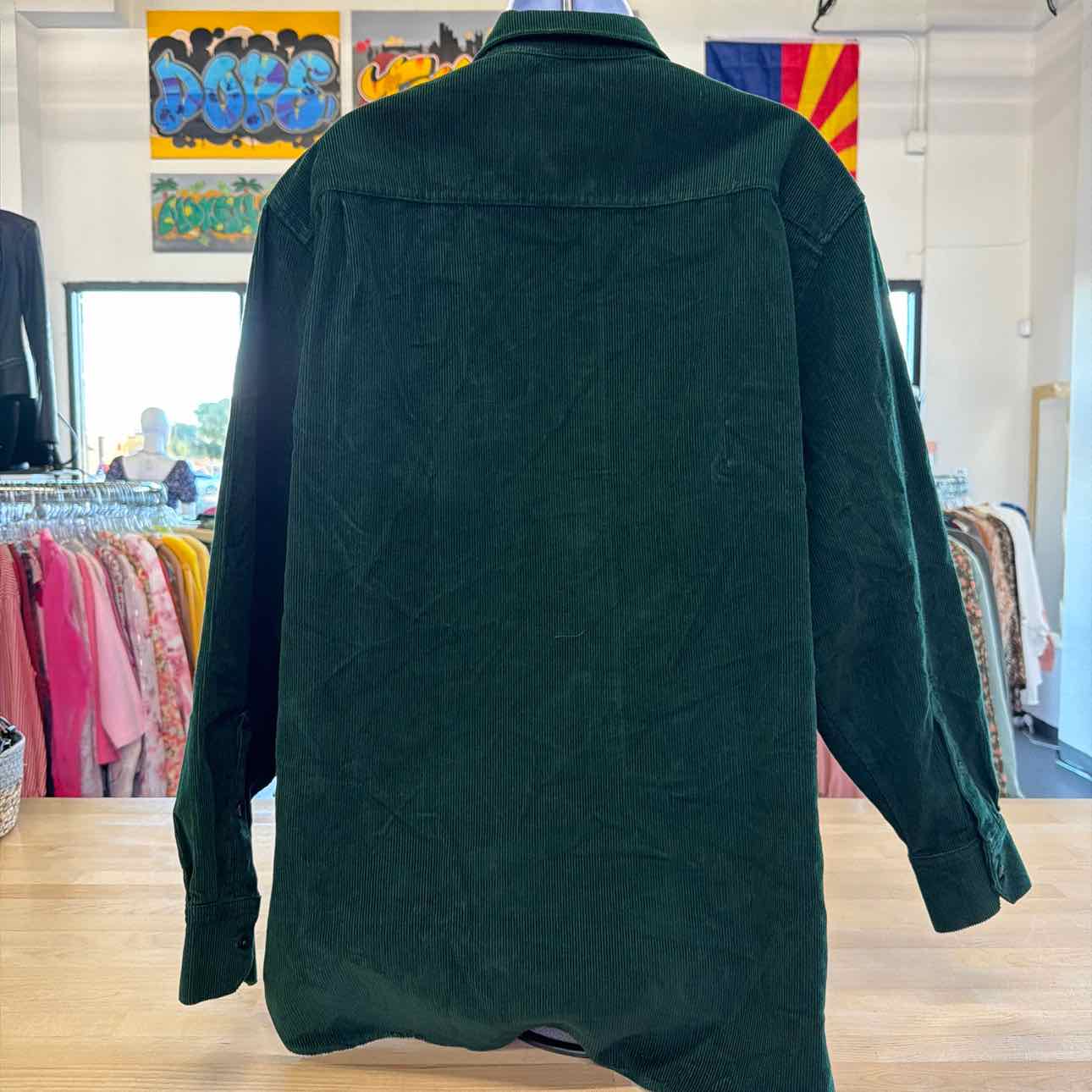 LACOSTE USA Women's Corduroy Button Up Top