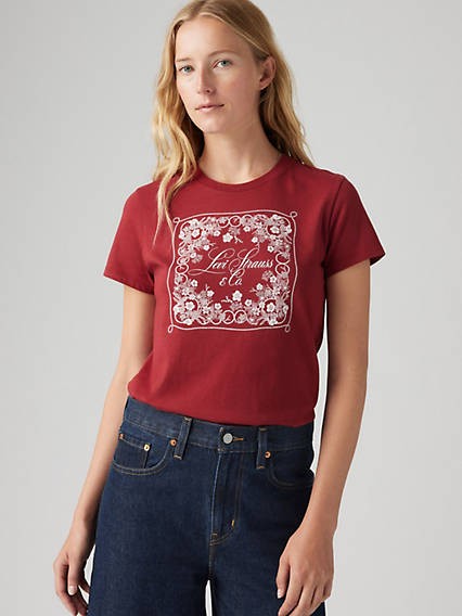 Levi's Size S Perfect Graphic Logo Cotton T-shir