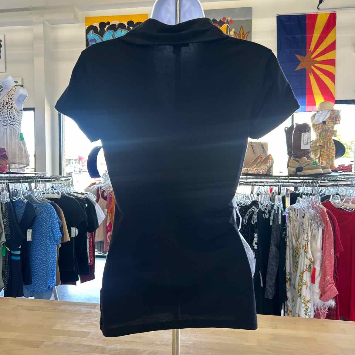 Bebe Size XS Black New T-Shirt SS