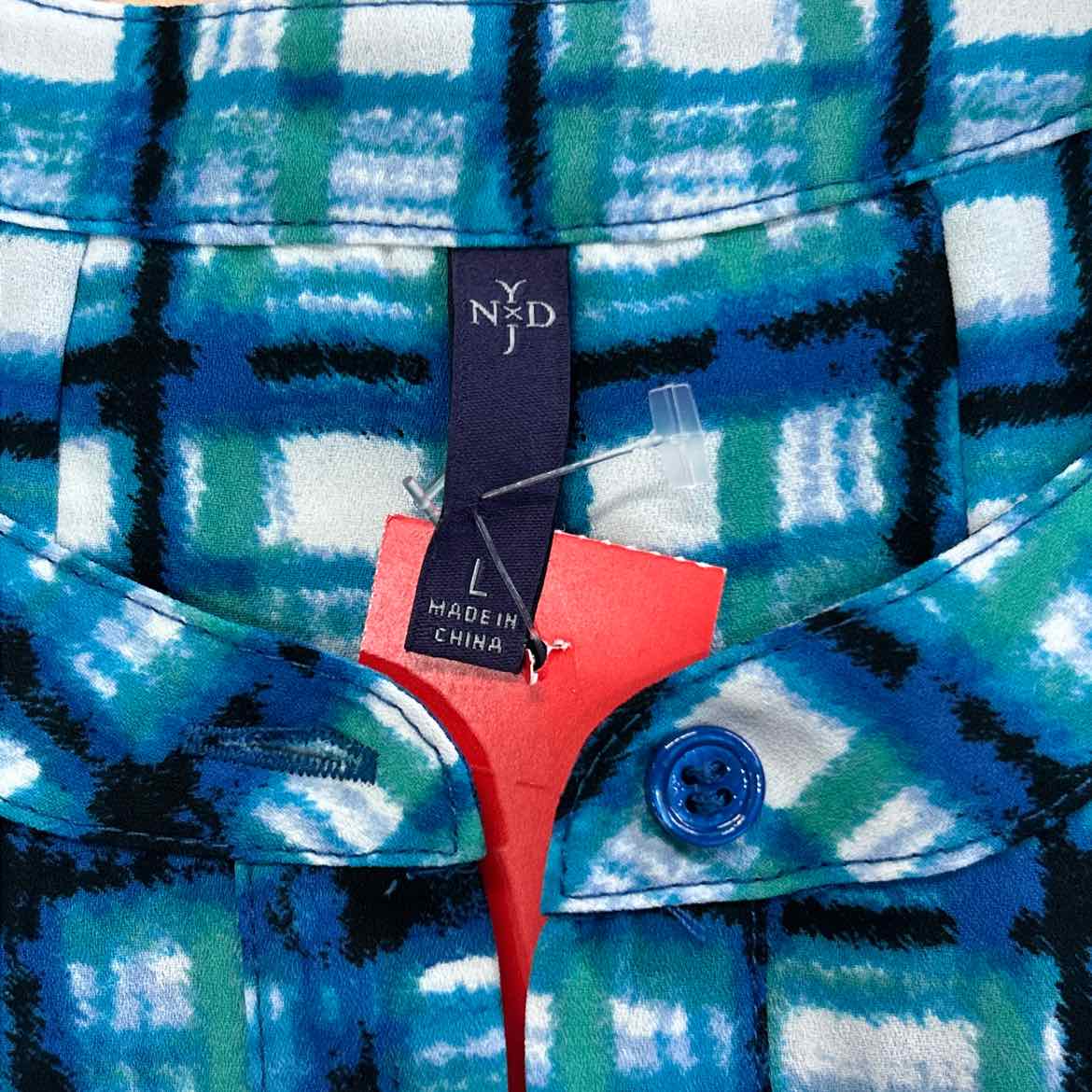 NYDJ Size L Blue Button Down Shirt