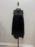 Anthropologie Size M Black Gold Satin New Dress
