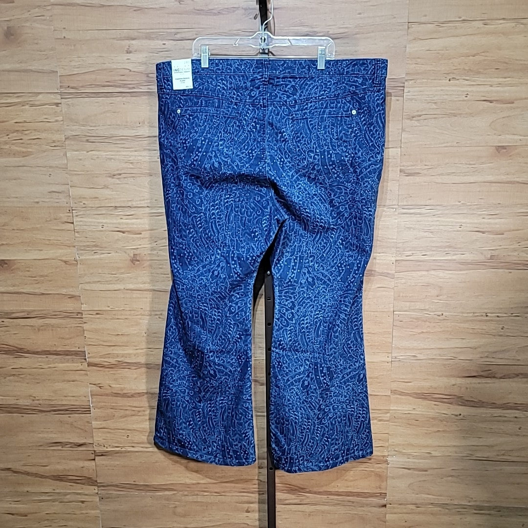 INC Size 24W Blue Cotton Jeans