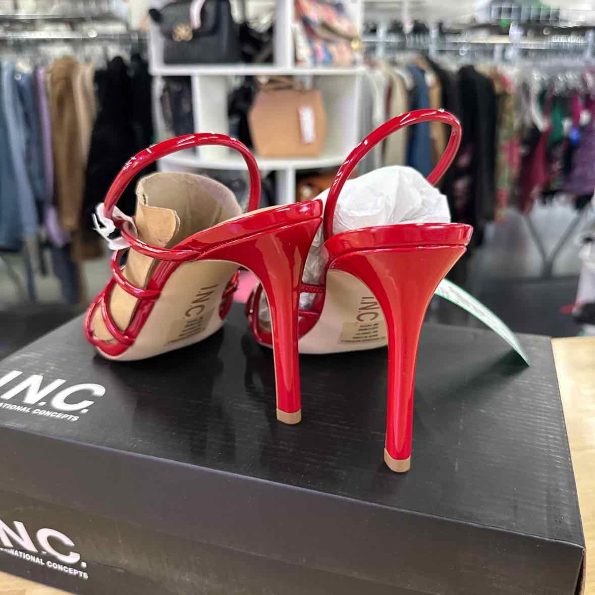 I.n.c. International Concepts Women's Ginny Strappy Stiletto Sandals - Red - 9