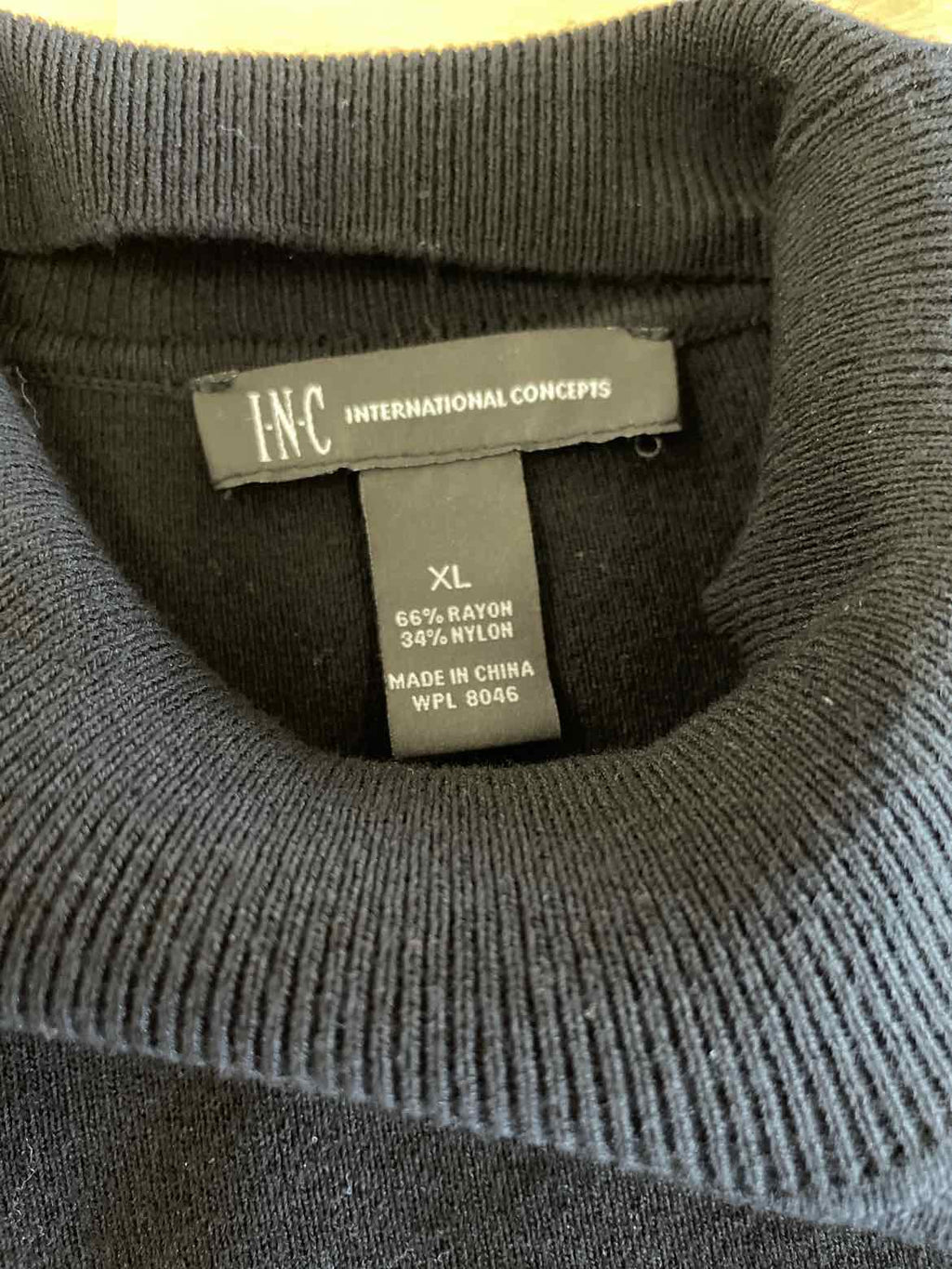 INC Size XL Black Long Sleeve