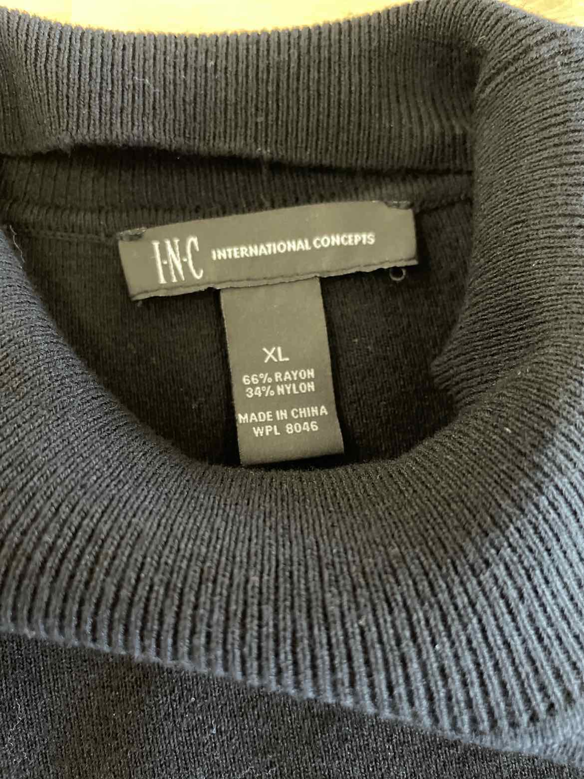 INC Size XL Black Long Sleeve