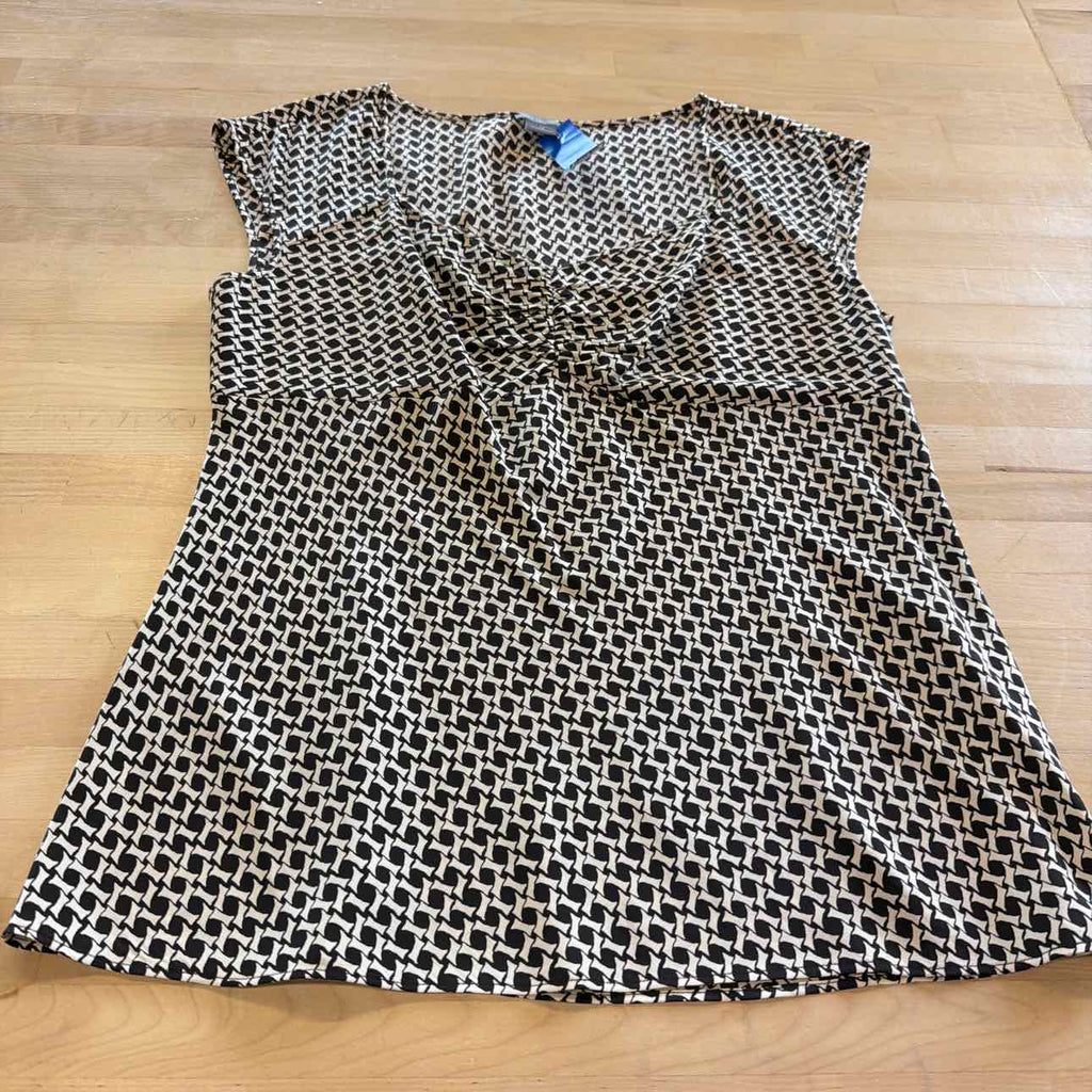 Ann Taylor Size 14 Black Tan Sleeveless