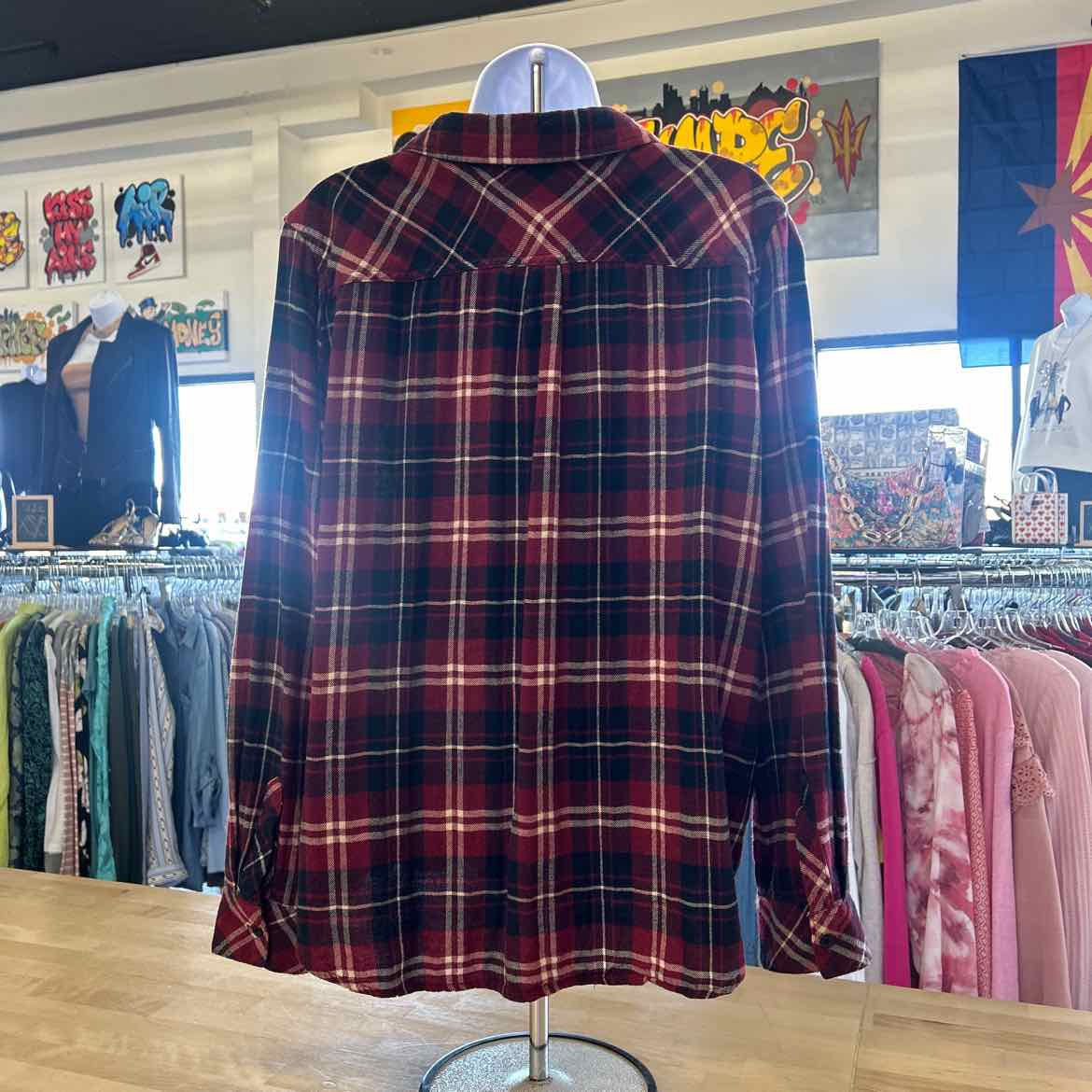 Well Worn Size L Red Preloved flannel