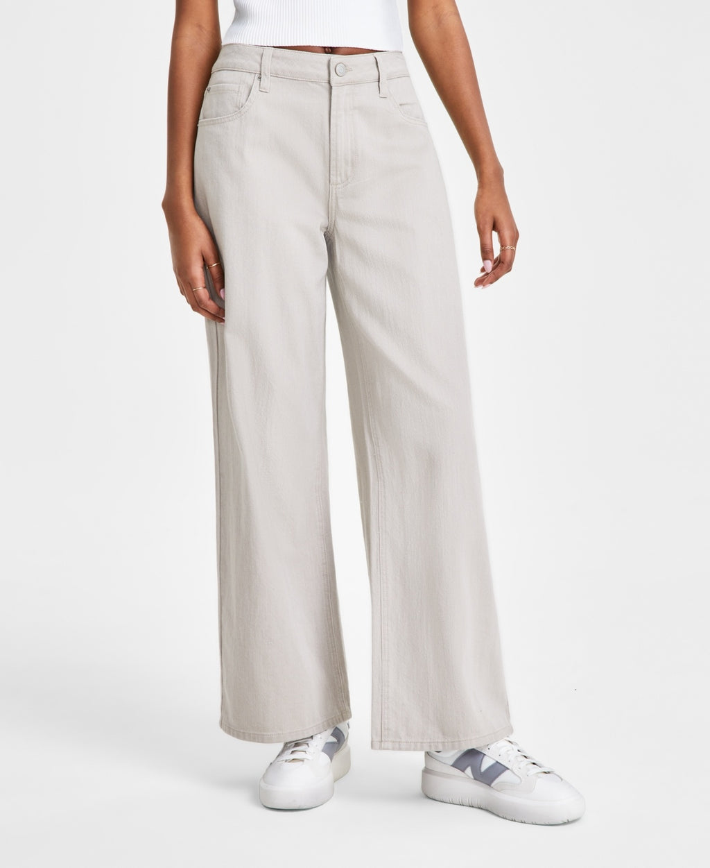 Vanilla Star Size 32 High-Rise Wide-Leg Comfy Jeans - Silver