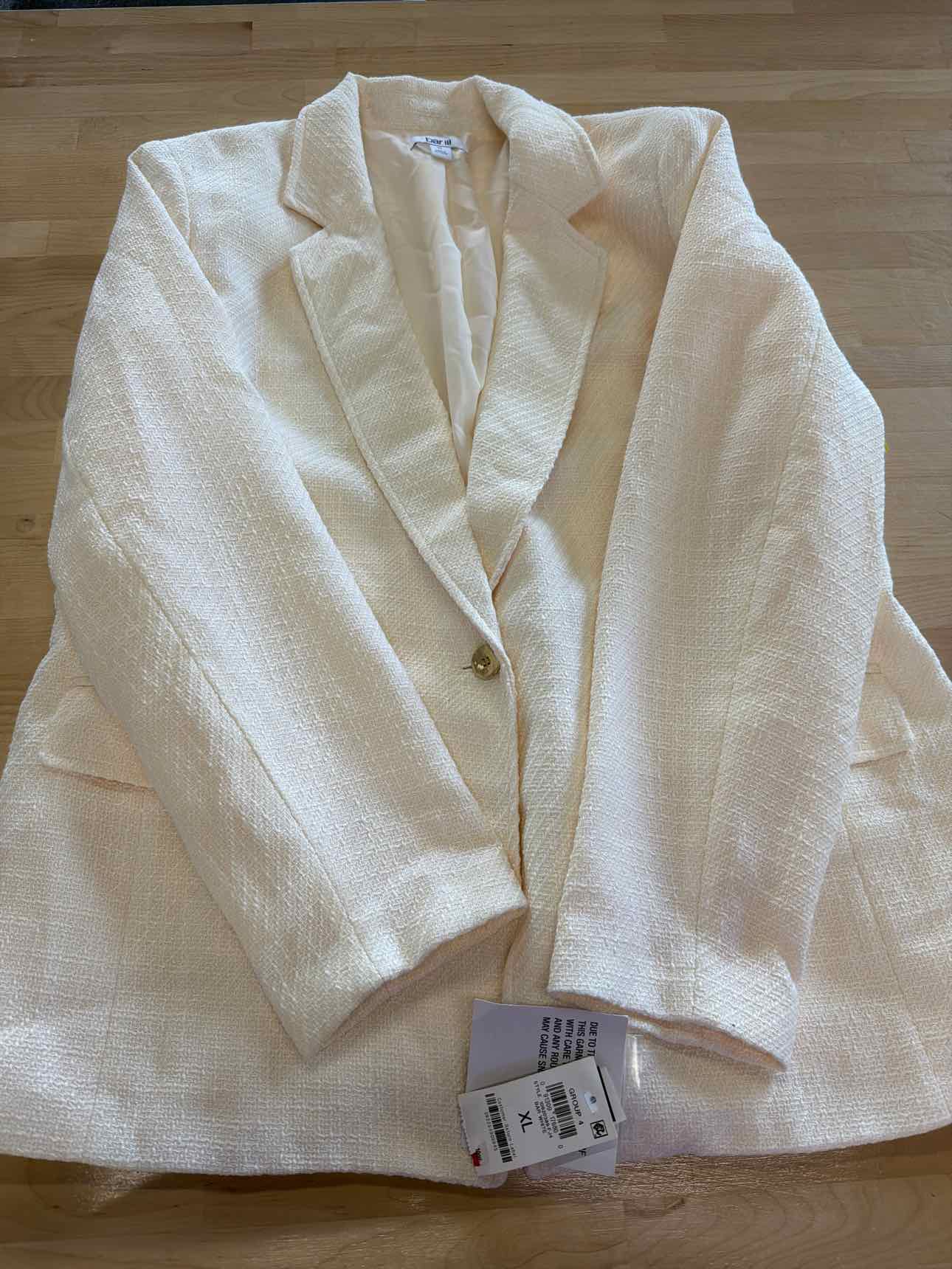 Bar III Size XL White Blazer