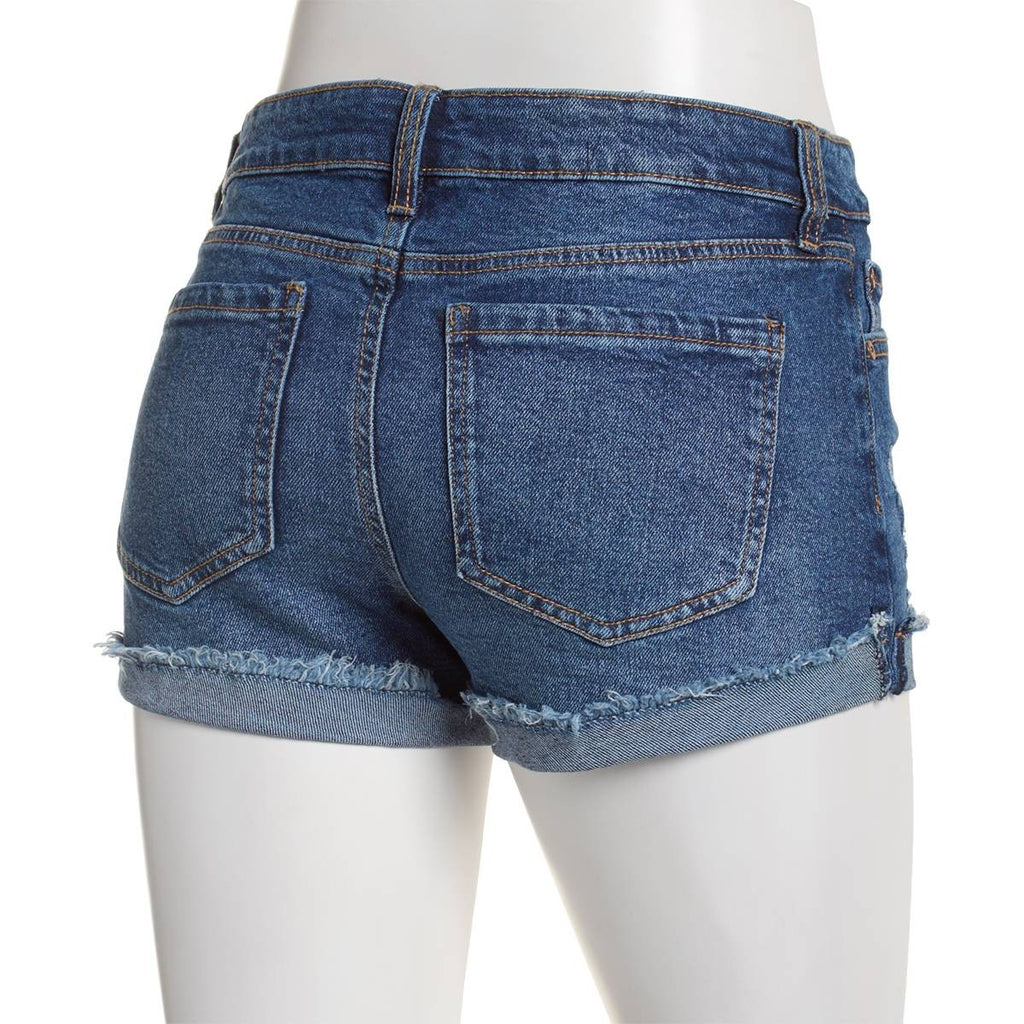 Celebrity pink size 1 Mid-Rise Fringe-Cuff Shorts