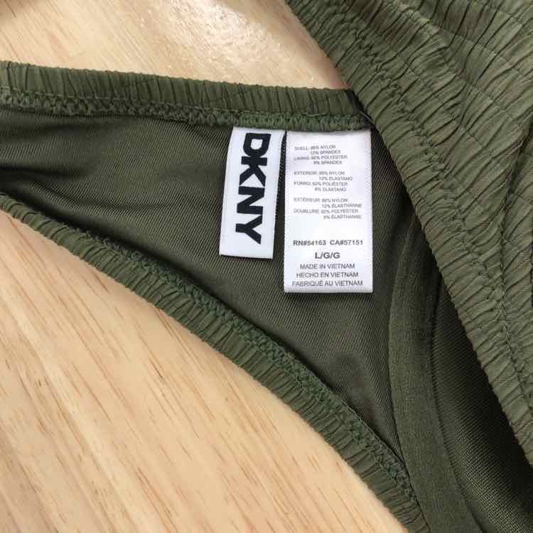 DKNY Size L Textured Molded Balconette Bikini Top