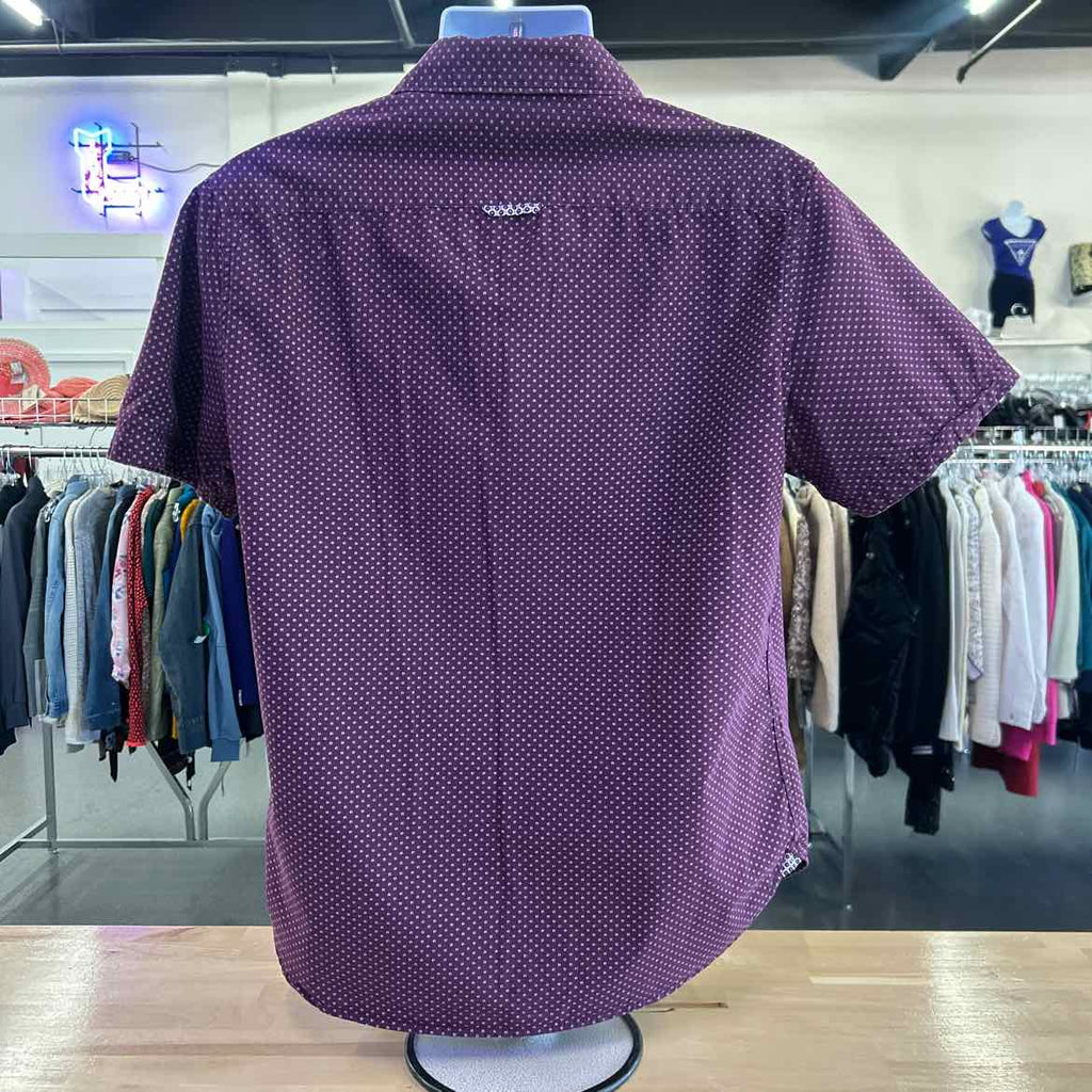 Cactus Man Size L Burgundy Preloved MENS Button Down Shirt