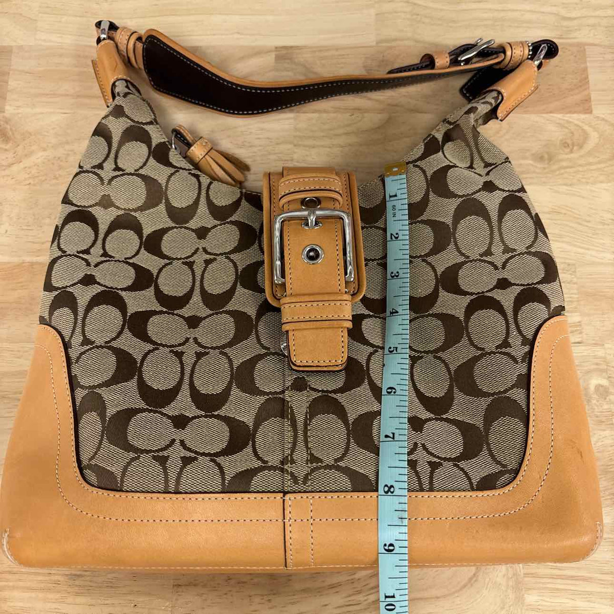 Coach Tan Leather Preloved Handbag