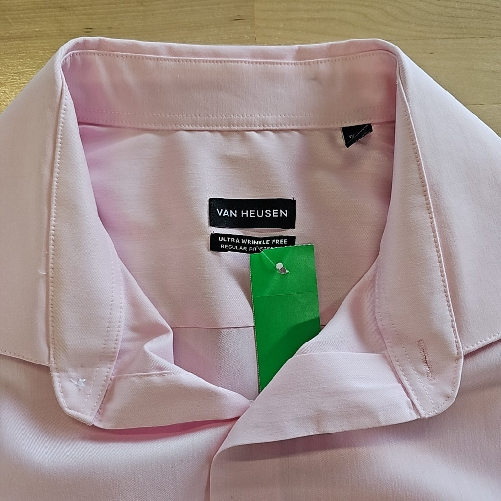 Van Heusen Men S Dress Shirt Regular Fit Ultra Wrinkle Free Flex Collar Stretch