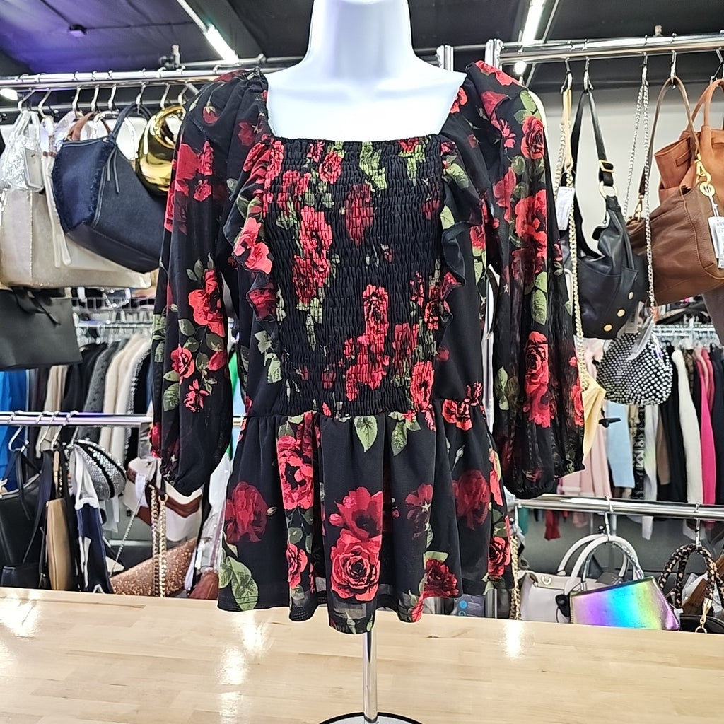 Ember Size L Red & black Blouse