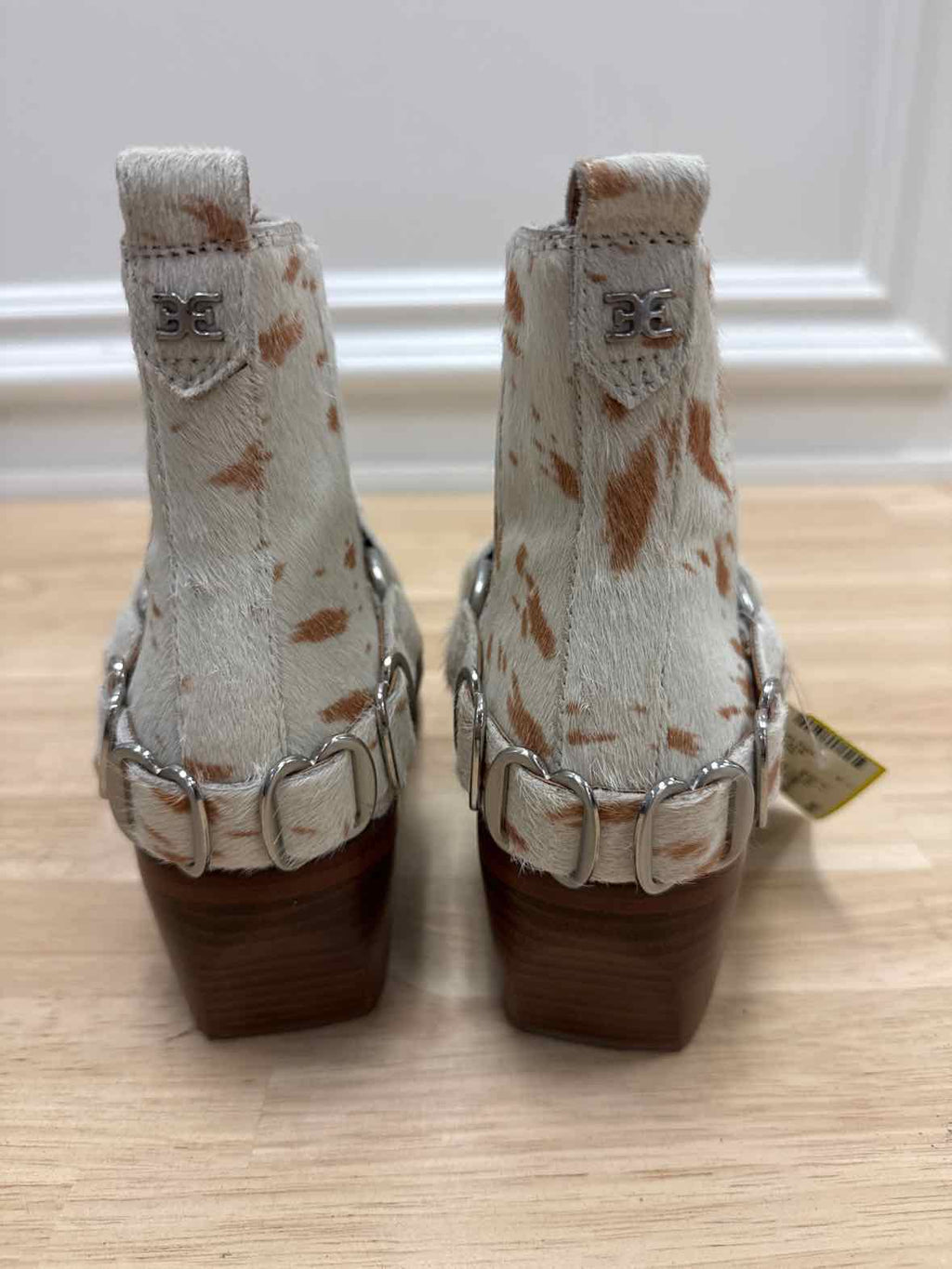 Sam Edelman Ballamie Size 9 Cream Leather Preloved Bootie