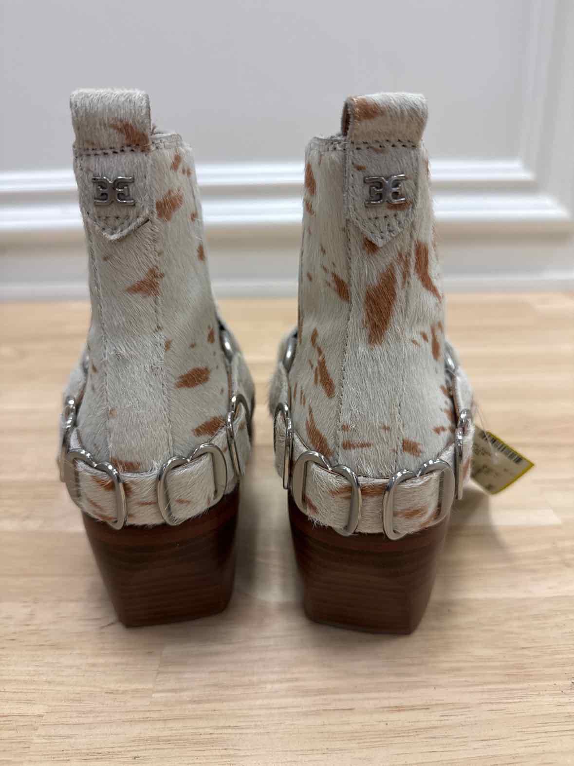 Sam Edelman Ballamie Size 9 Cream Leather Preloved Bootie