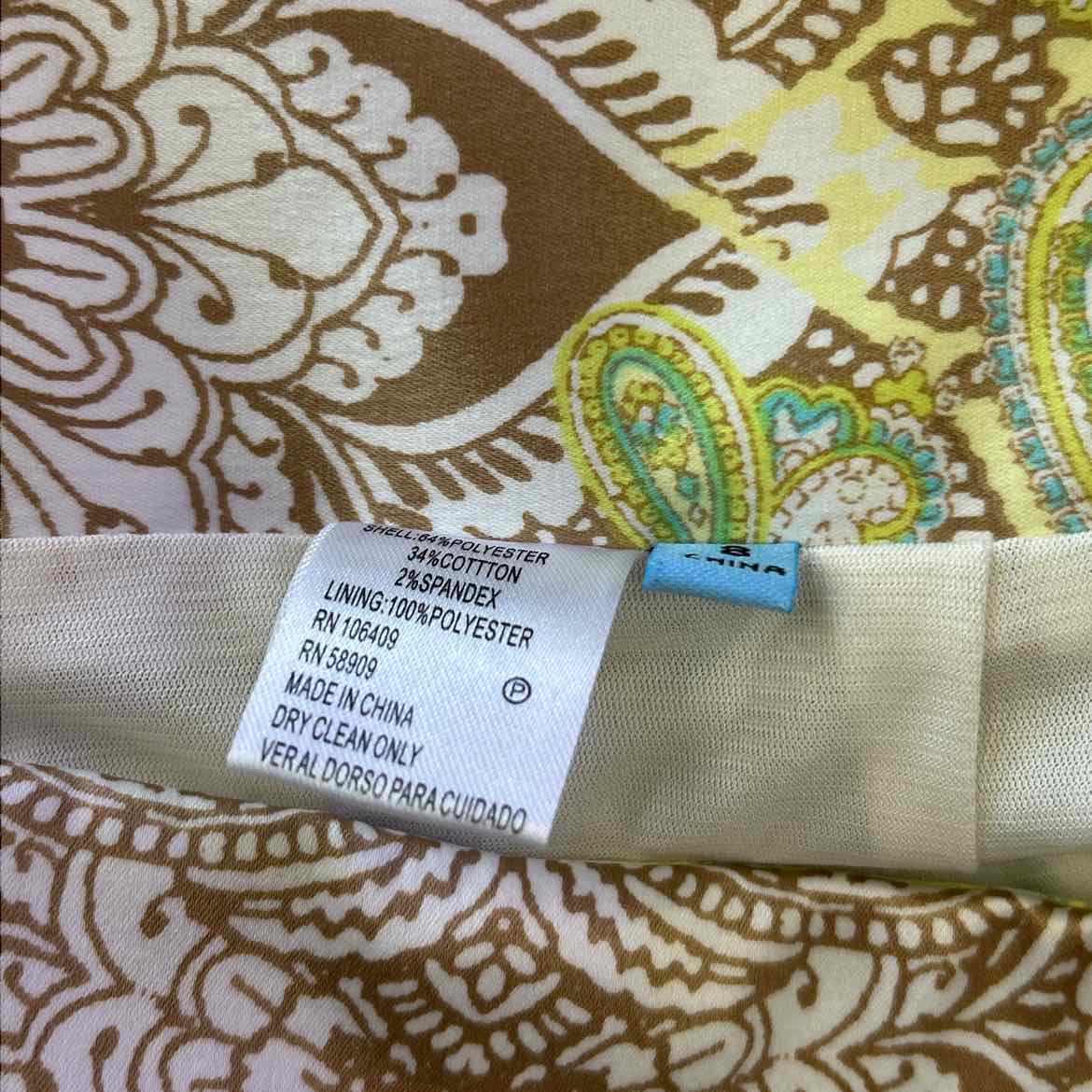 Antonio Melani Size 8 green and tan Preloved Skirt
