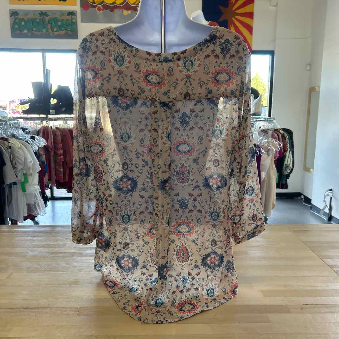 Maeve Size 8 Beige Preloved Blouse LS