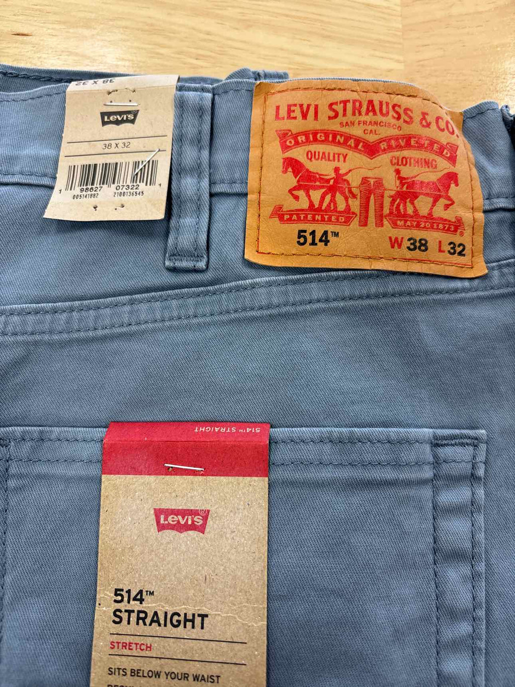 Levi's Size 38x32 Men's 514 Straight-Fit Soft Twill Jeans