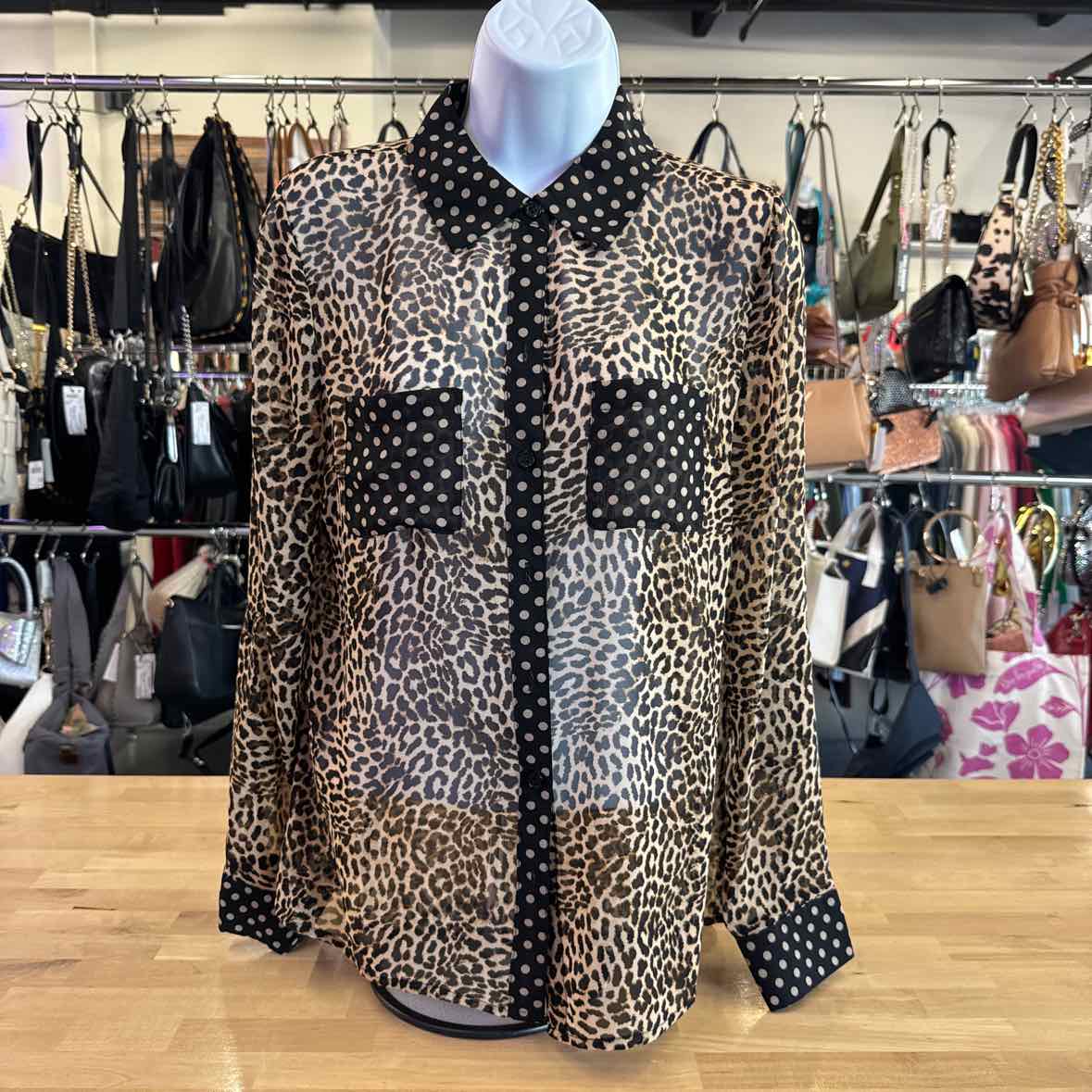 INC Size S Brown Blouse