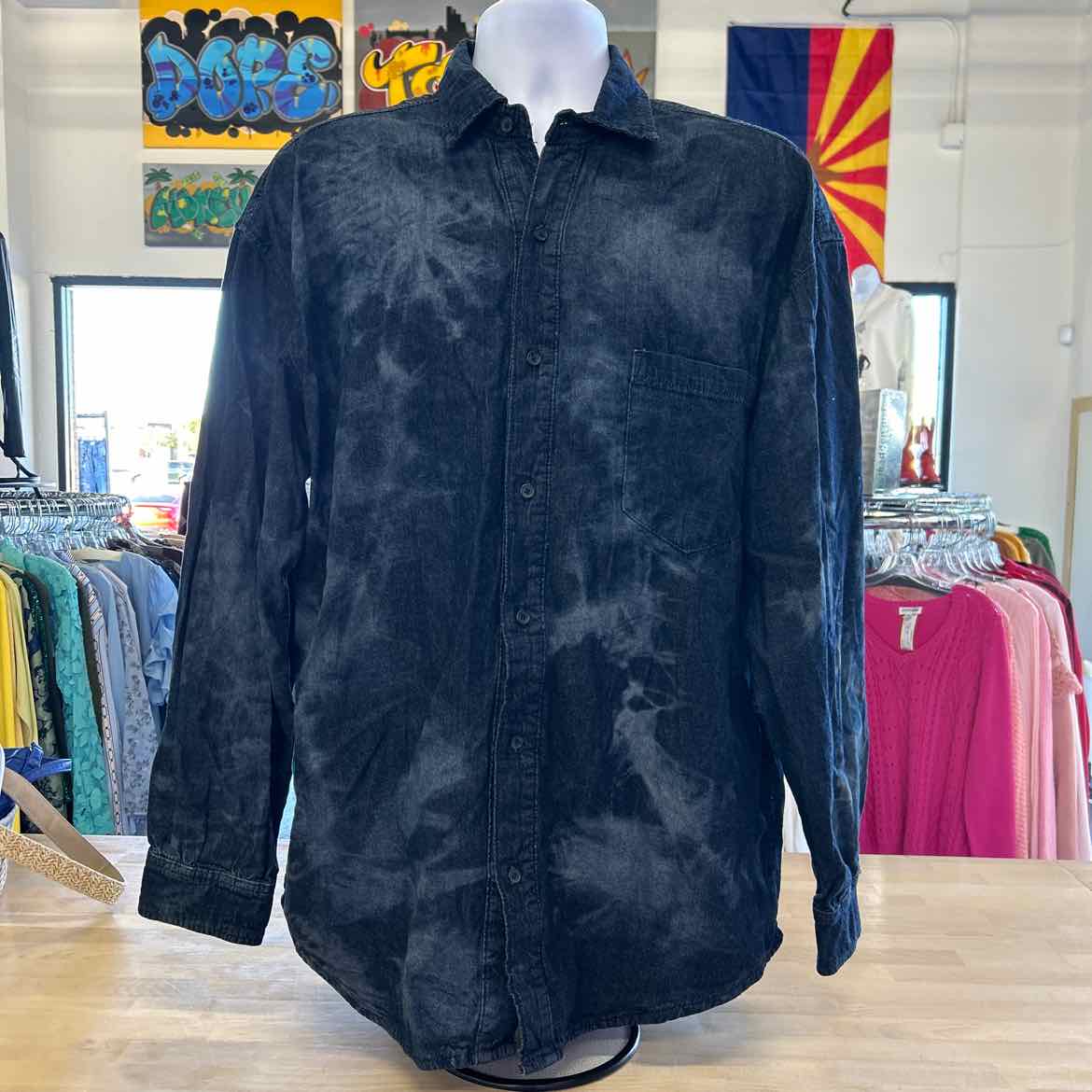 Mode Of One Size L Blue New MENS Long Sleeve Shirt