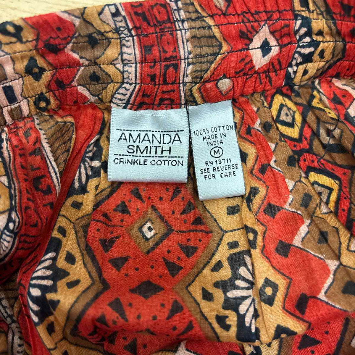 Amanda Smith Size M Red & Brown Cotton Preloved Skirt