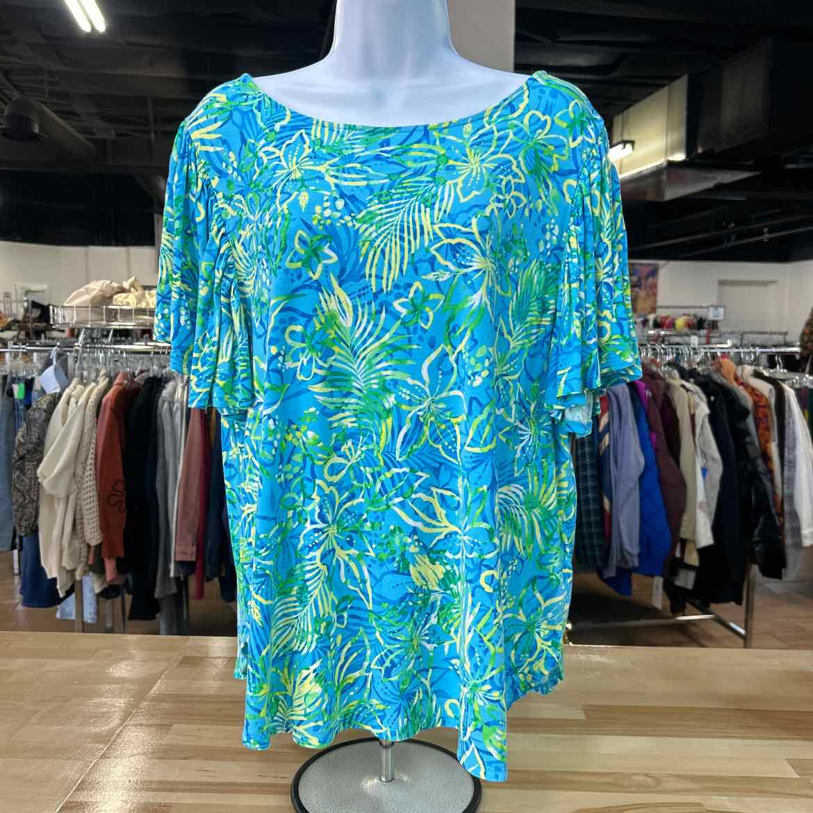 Ruby Rd Size L Teal Preloved Blouse SS