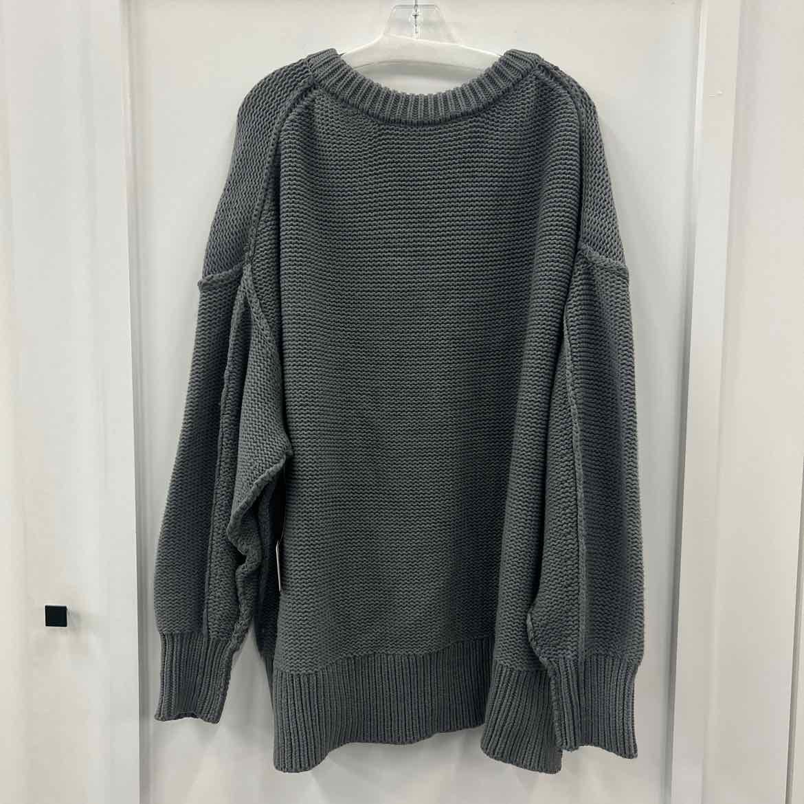 Free People Size L Gray Knit Sweater