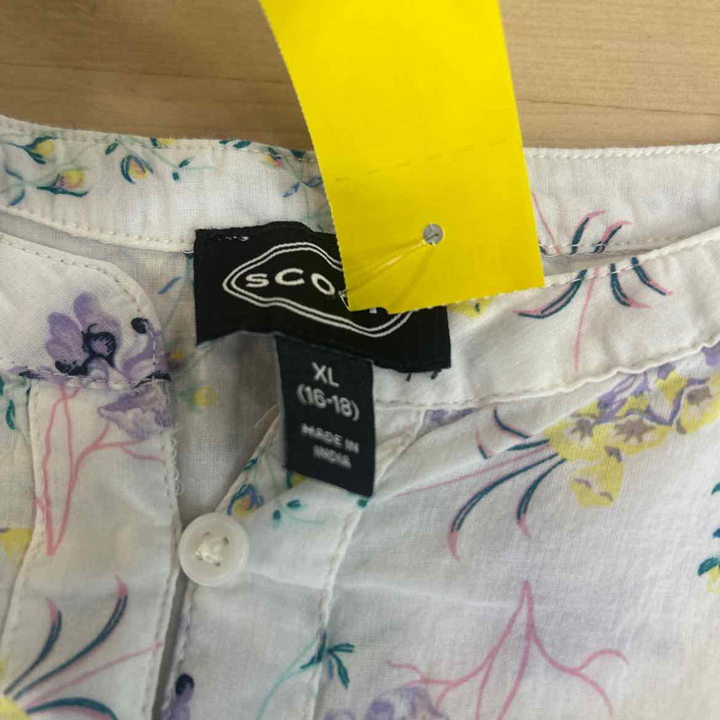 Scoop Size XL White Preloved Button Down LS