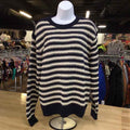 zara Size M white navy Knit Preloved Sweater