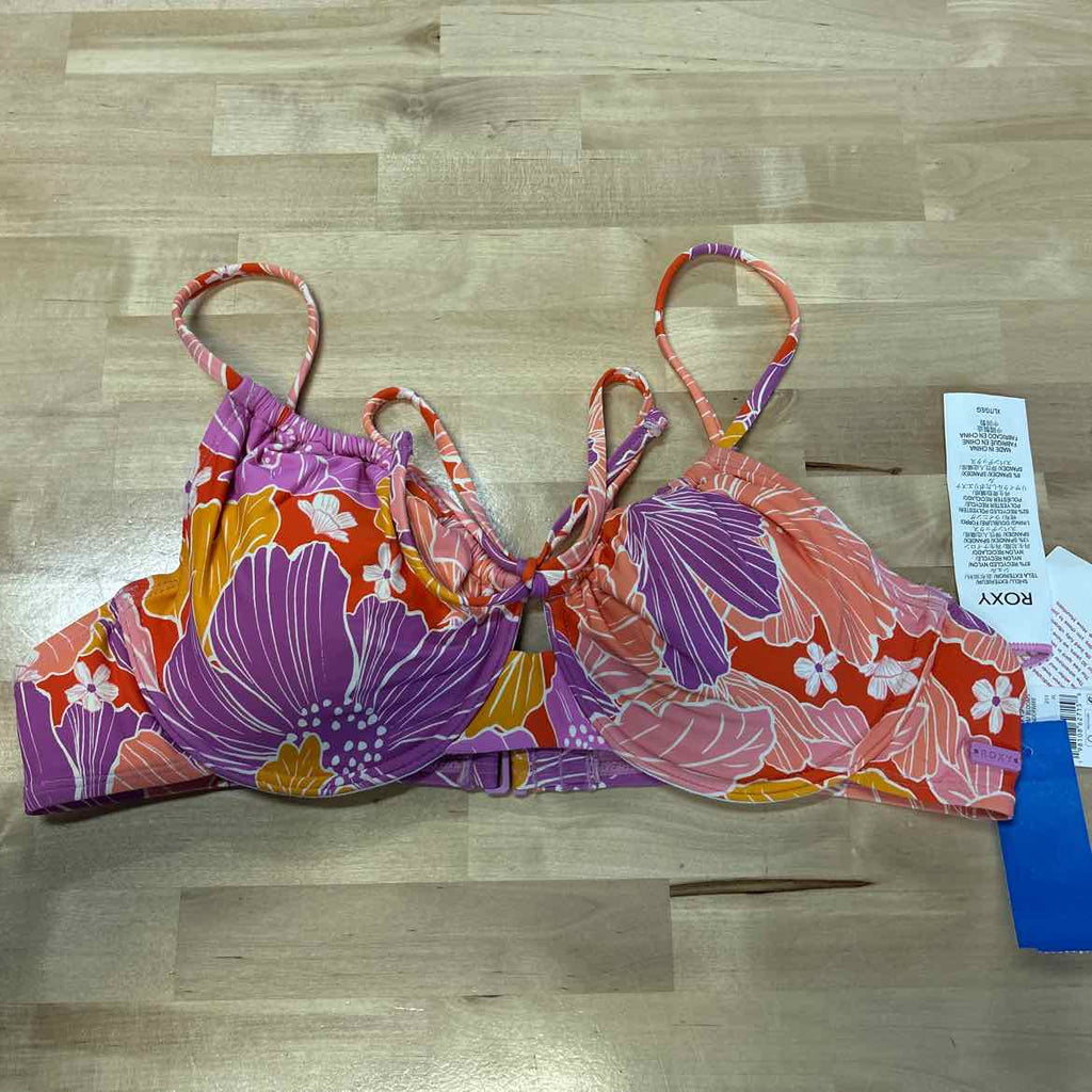 Roxy Size XL Ruched Swim Bikini Top