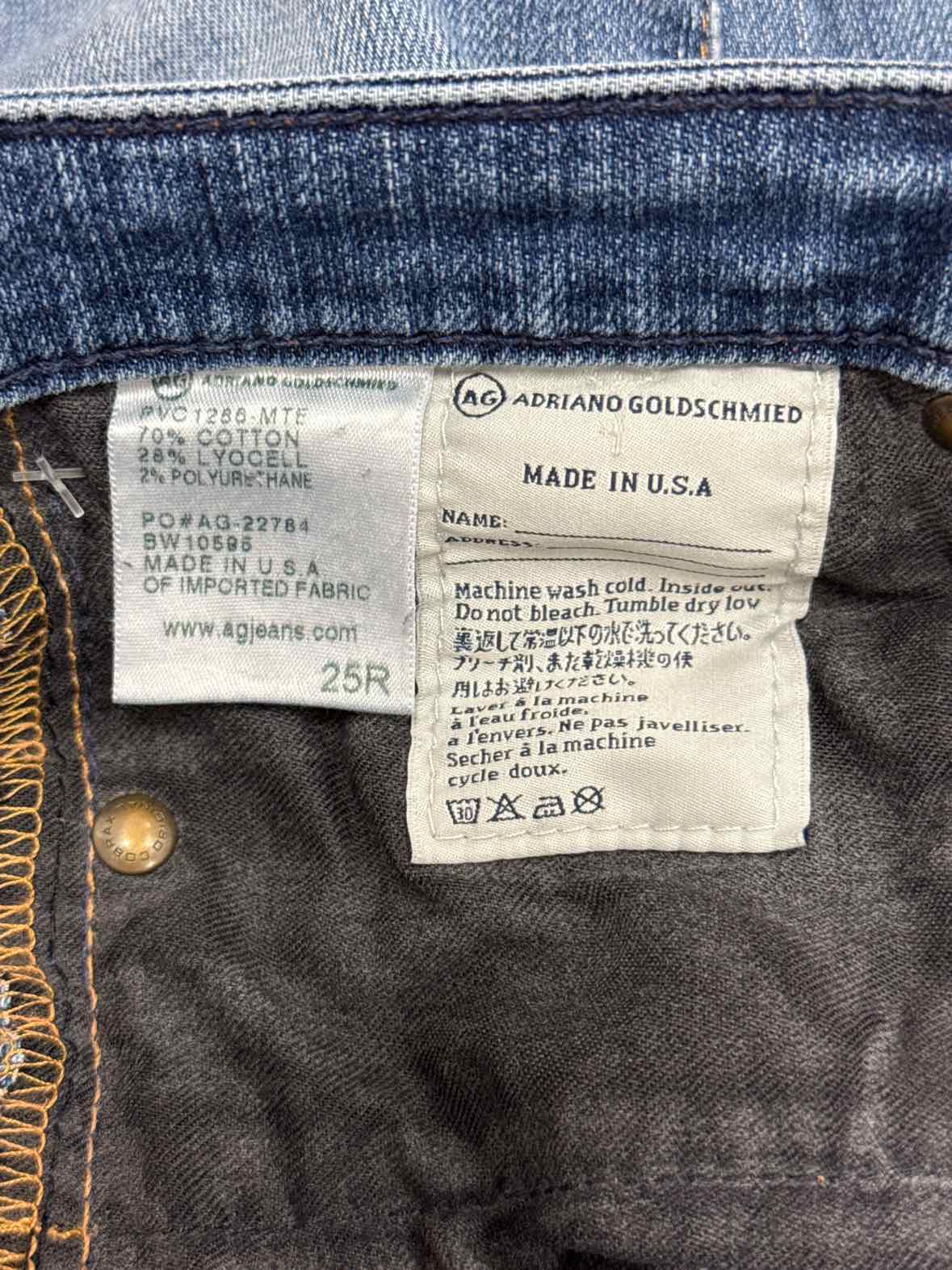 Adriano Goldschmied Size 25 Blue Denim Preloved Jeans