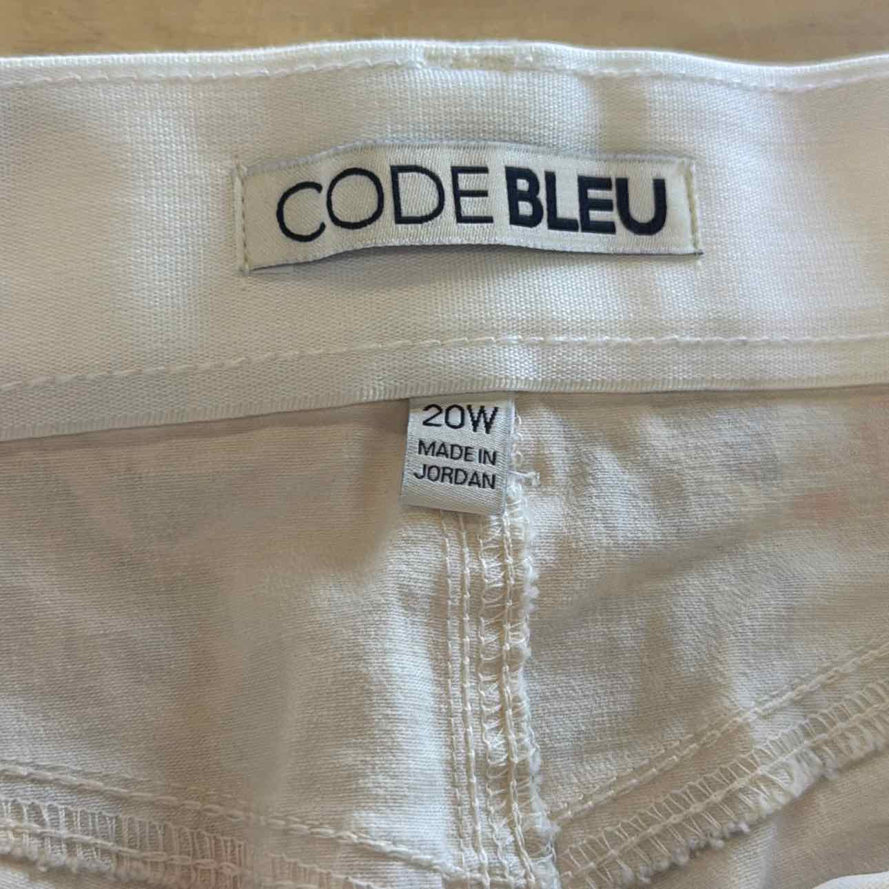 code bleu Size 20W White Denim New Shorts
