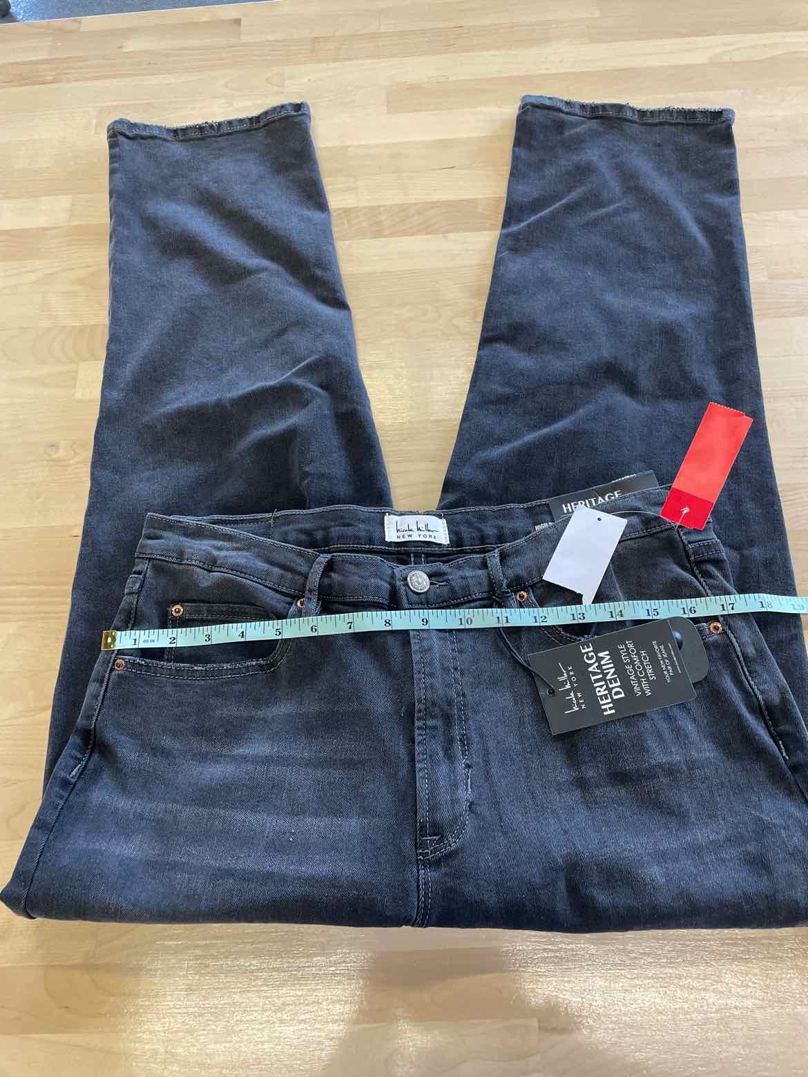 Nicole Miller Size 12 Gray High Rise Straight Leg Jeans NWT