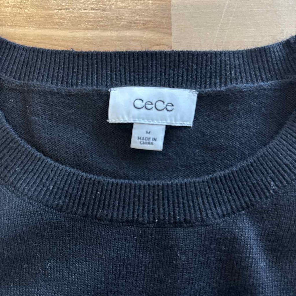 CeCe Size M Black New Long Sleeve
