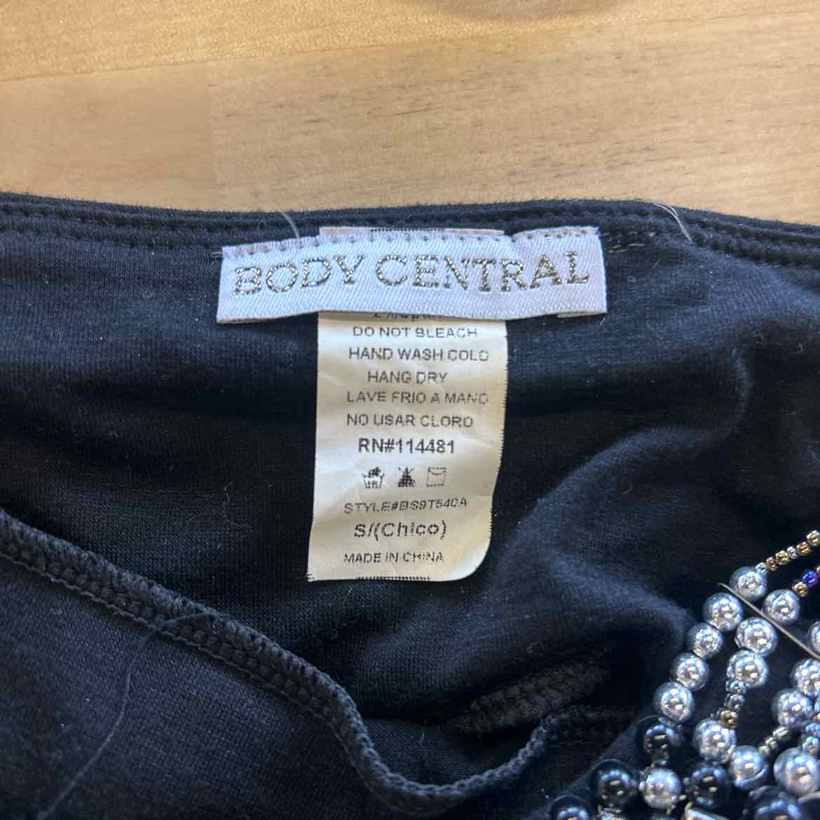 body central Size S Black Beaded Tank