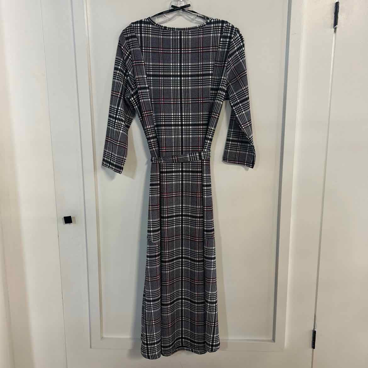 Nina Leonard Size L Black White Red Preloved Dress