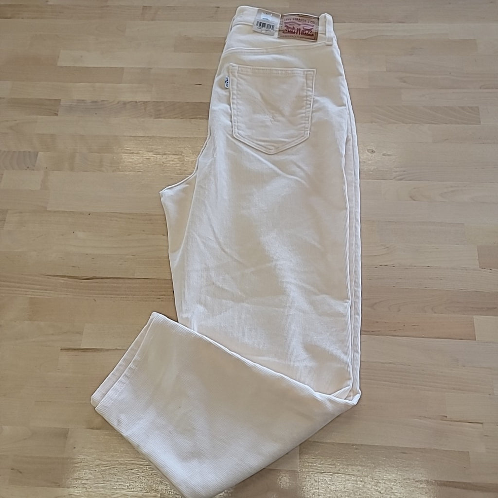 Levi Size 31 / 12 Cream 725 High Rise Bootcut Corduroy Jeans NWT