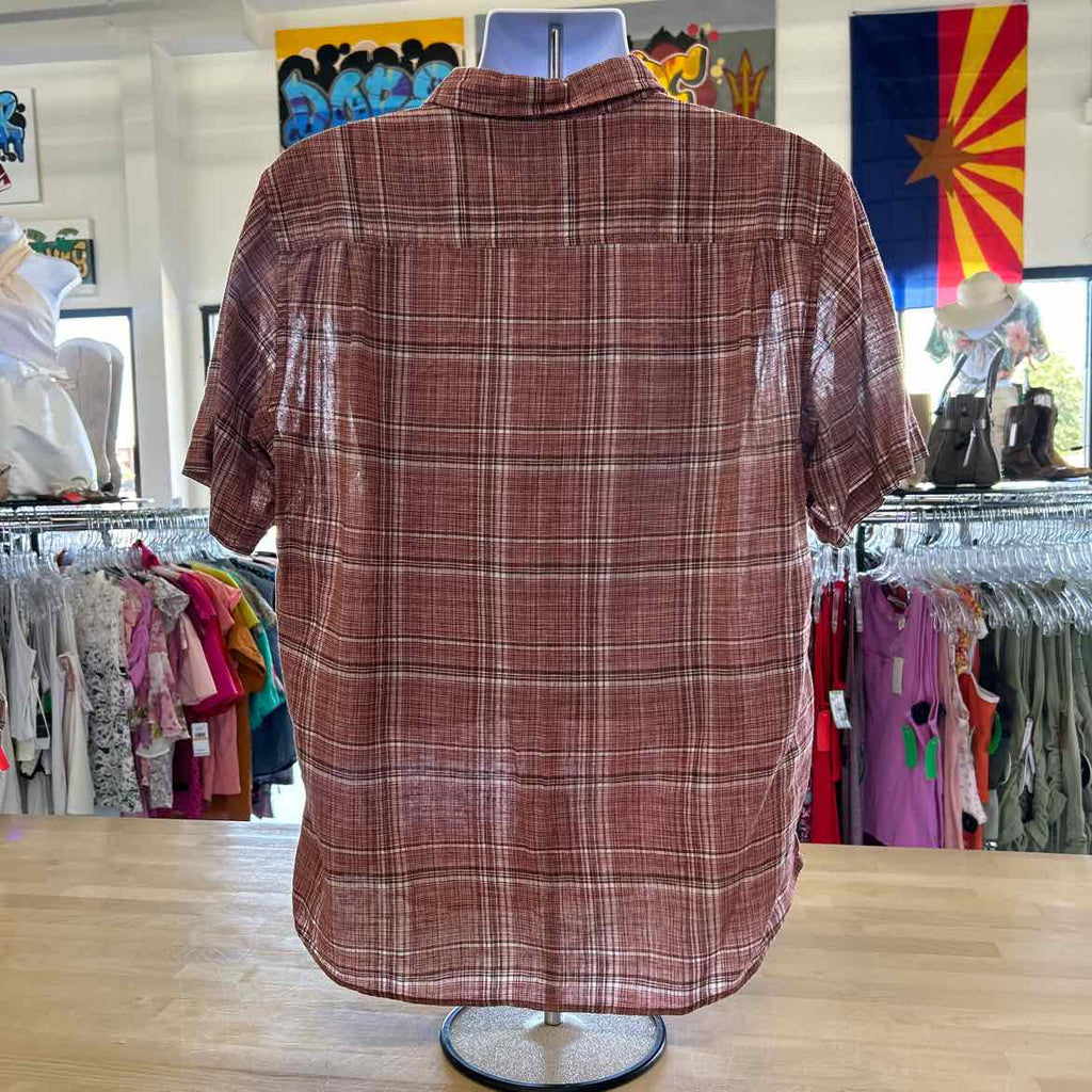 Weatherproof Size L Red Preloved MENS Button Down Shirt