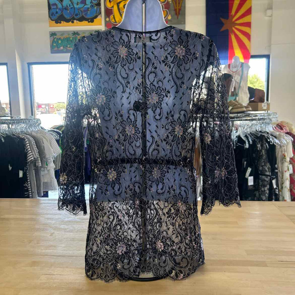 Coconut Beach Size S Black Lace Preloved Coverup