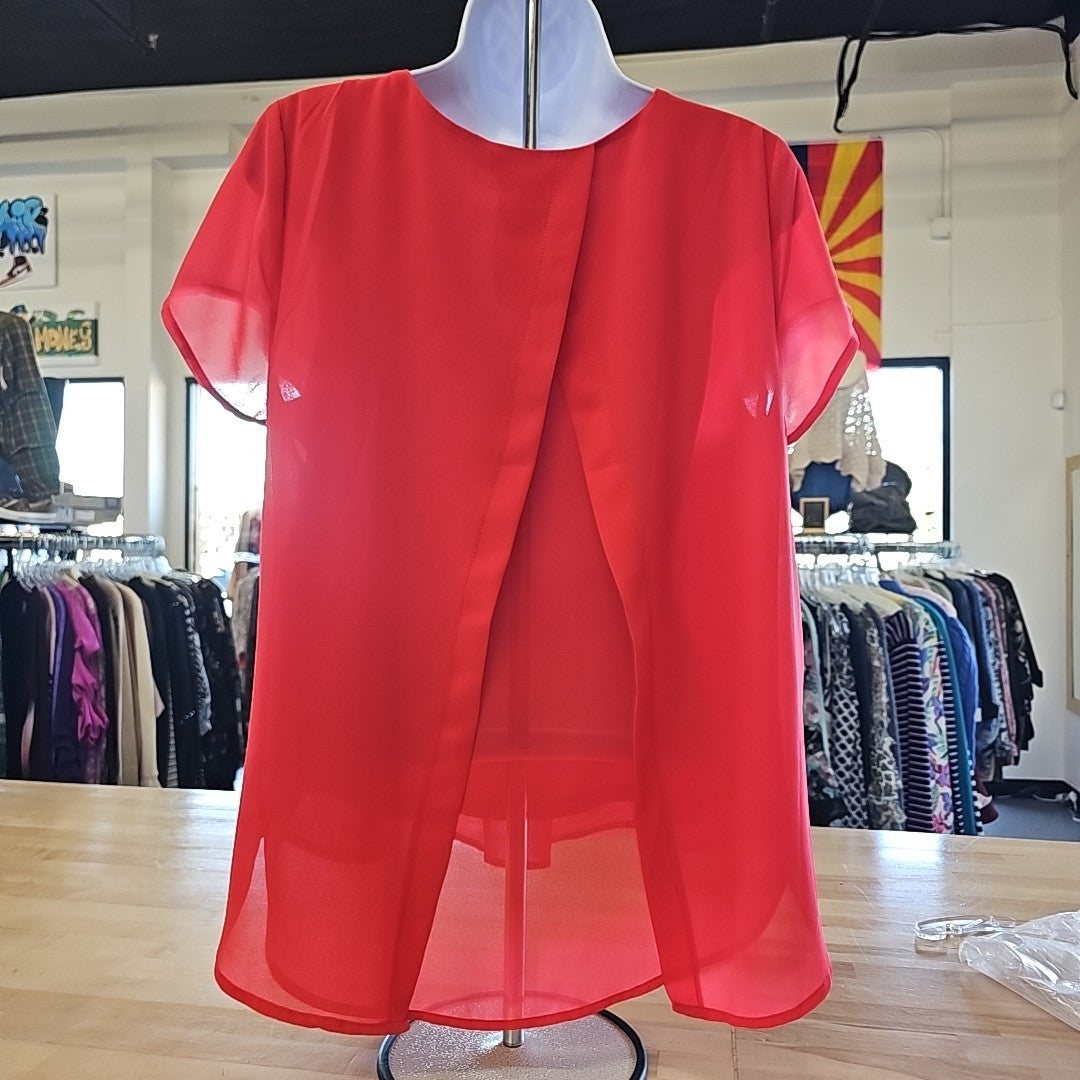 Monteau Size L Red Preloved Blouse
