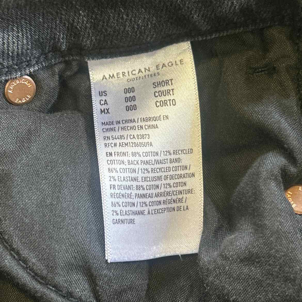 American Eagle Size 000 Black Denim Preloved Jeans
