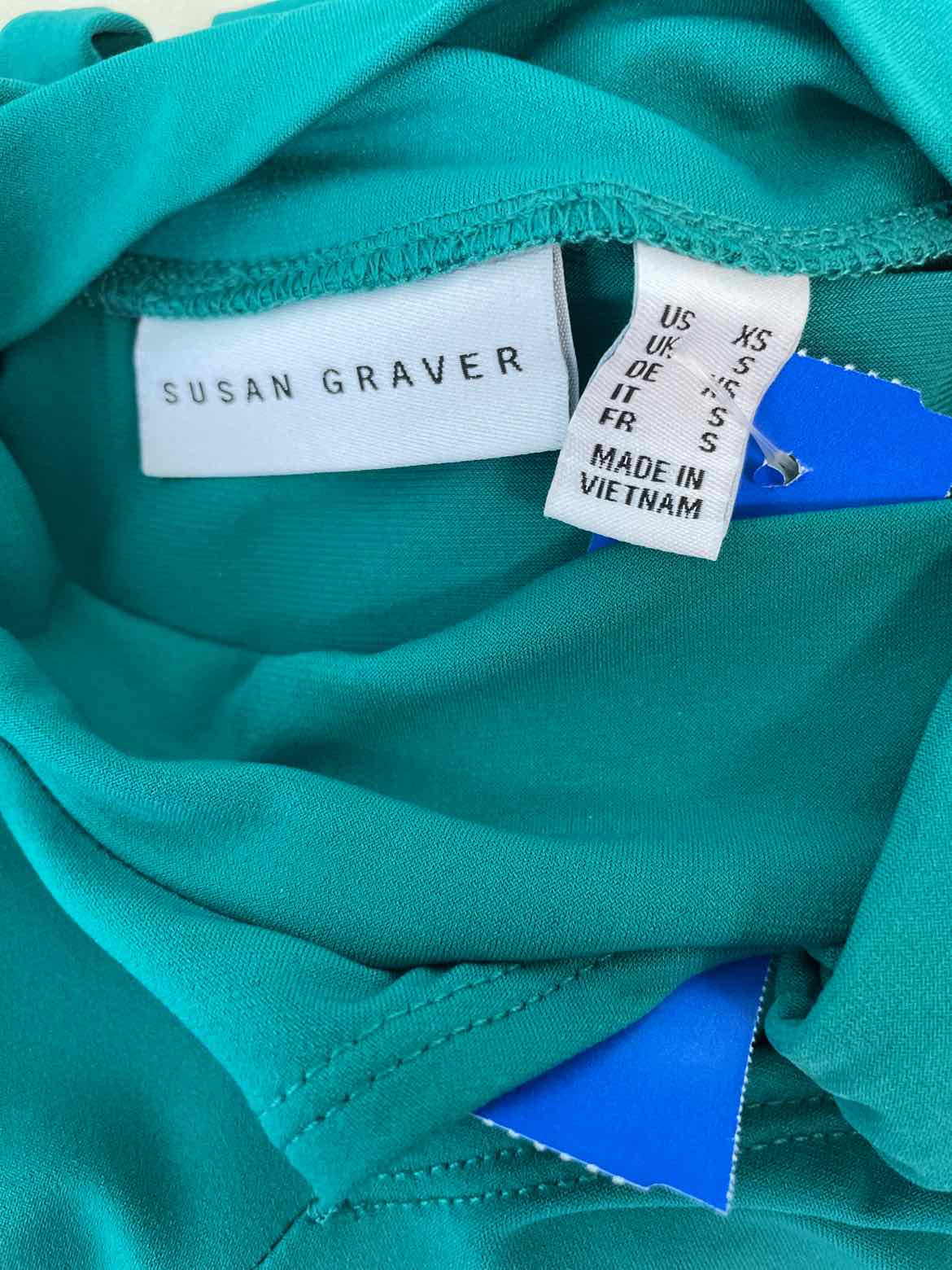 Susan Graver Size XS Teal Blouse