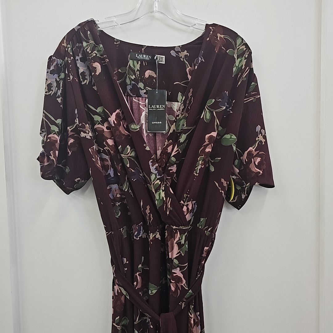Ralph Lauren Size 18 Burgundy Dress