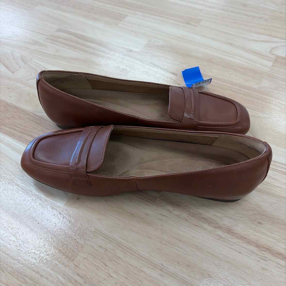 Easy Spirit Nadira Women's Flat Shoes Medium Brown Leather