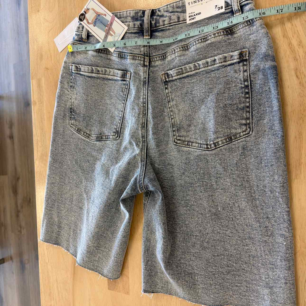 TINSELTOWN Women Size 28 Blue New Shorts High-Rise Baggy Denim Jorts