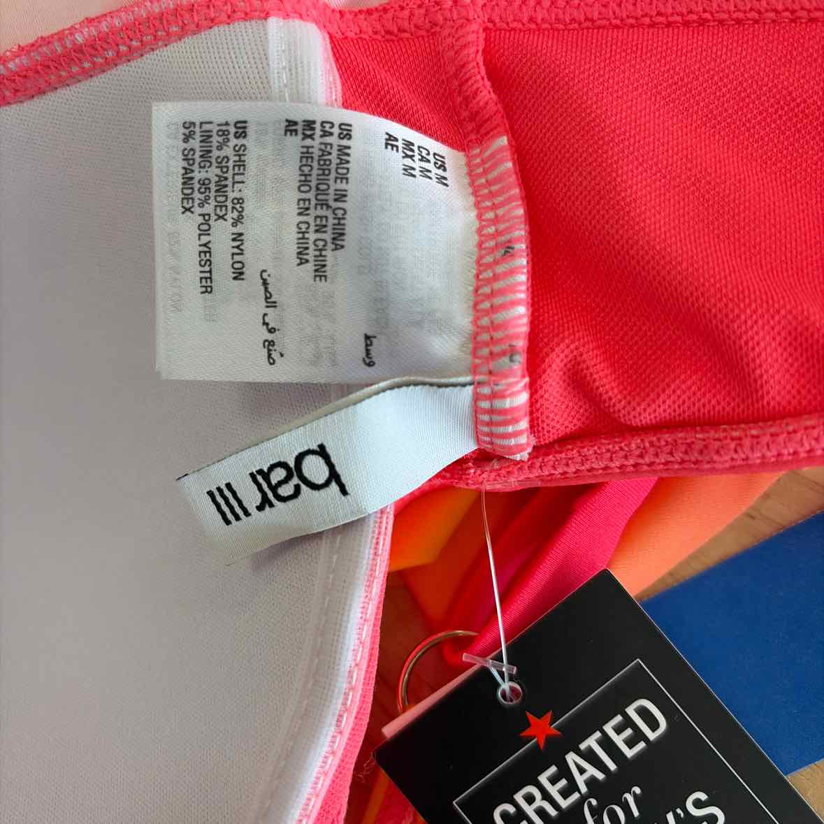 Bar III Size M O Day ombre Tunnel Fly Away Tankini TopPunch It up
