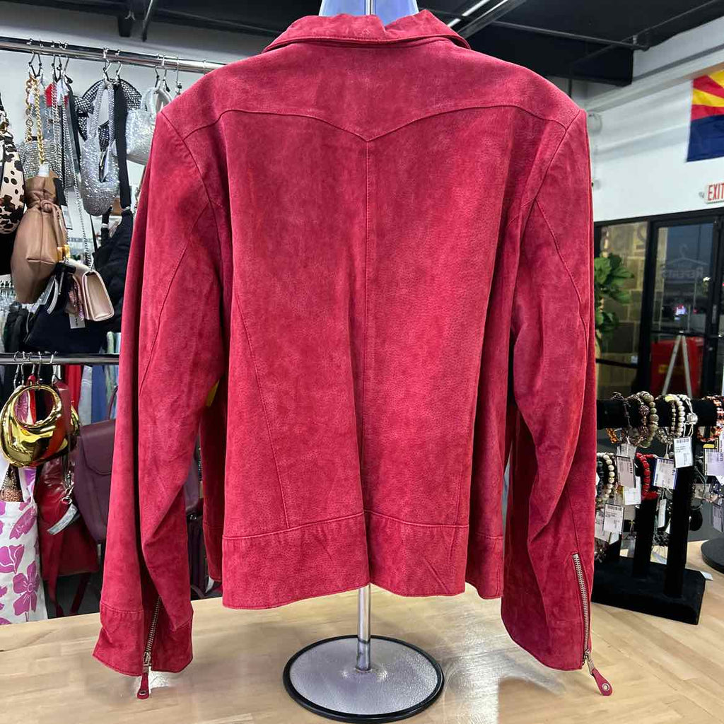 Pamela McCoy Size 2X Red Leather Jacket